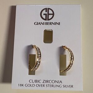 Giani Bernini Gold and Silver Cubic Zirconia Hoop Earrings